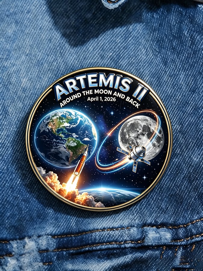 Pin Code Mishin Artemis II Space Mission Pin Button