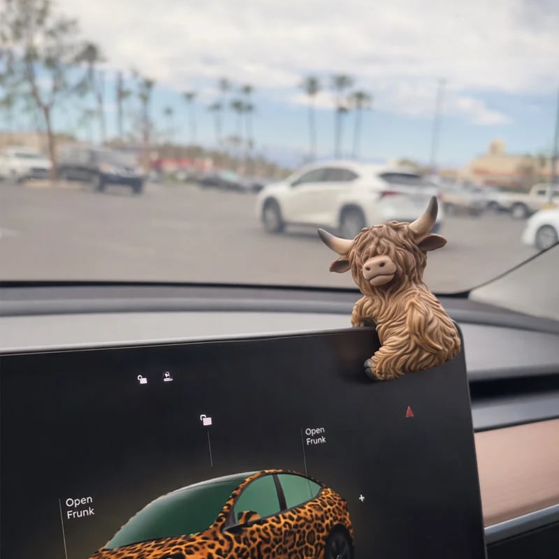 Highland Cow Dashboard Decoration