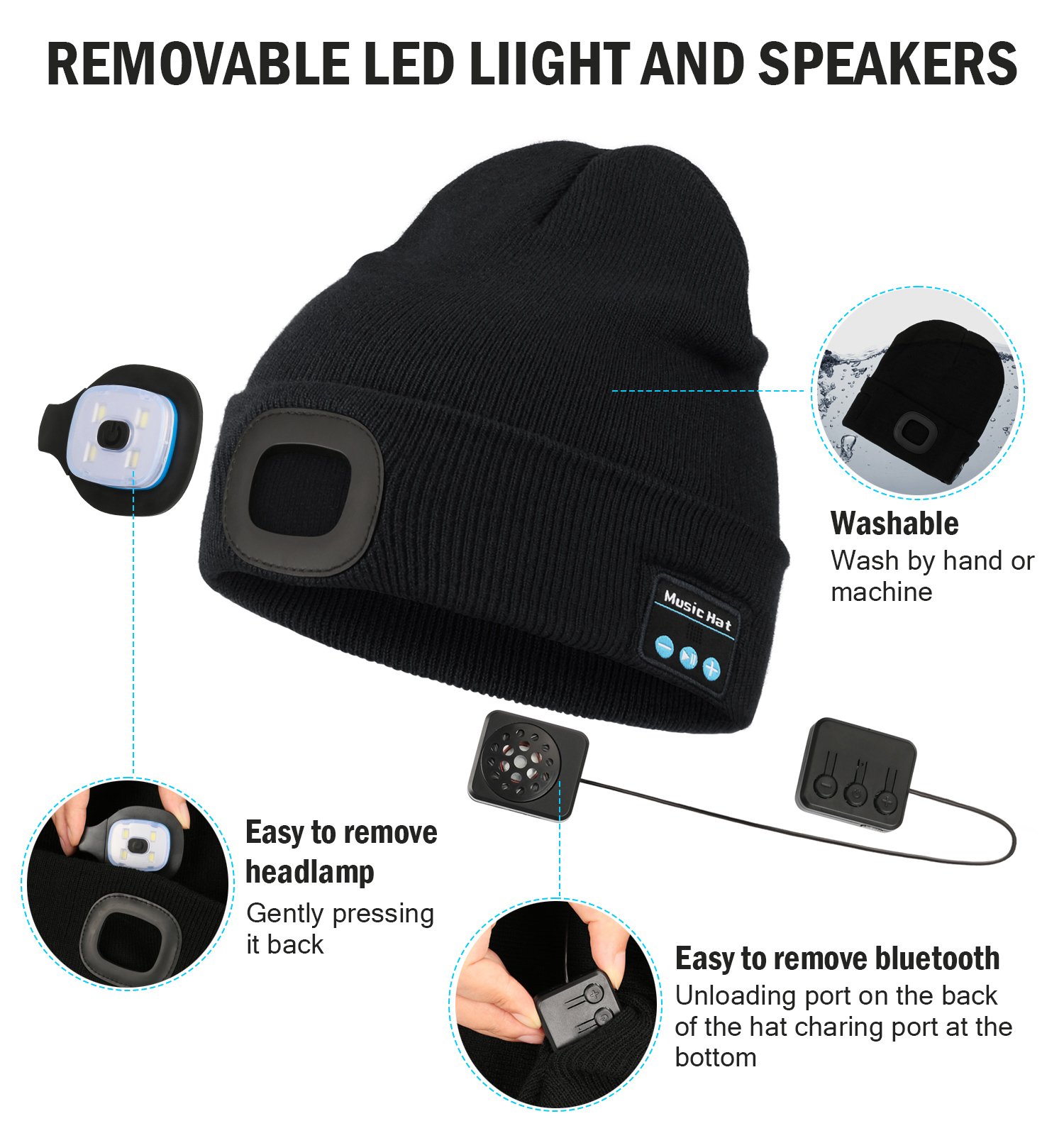 CENSGO Bluetooth Beanie with Light, Unique Tech Gifts for Men, Wireless Headphones for Fishing Jogging Working, Christmas Stocking Stuffers Gray CENSGO Bluetooth Beanie with Light, Unique Tech Gifts for Men, Wireless Headphones for Fishing Jogging Working, Christmas Stocking Stuffers Gray