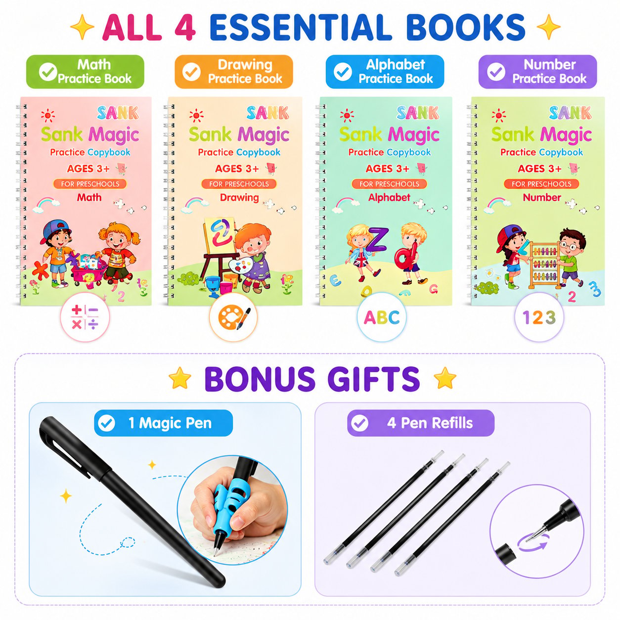 MagicBook Kids Practice Copybook Set