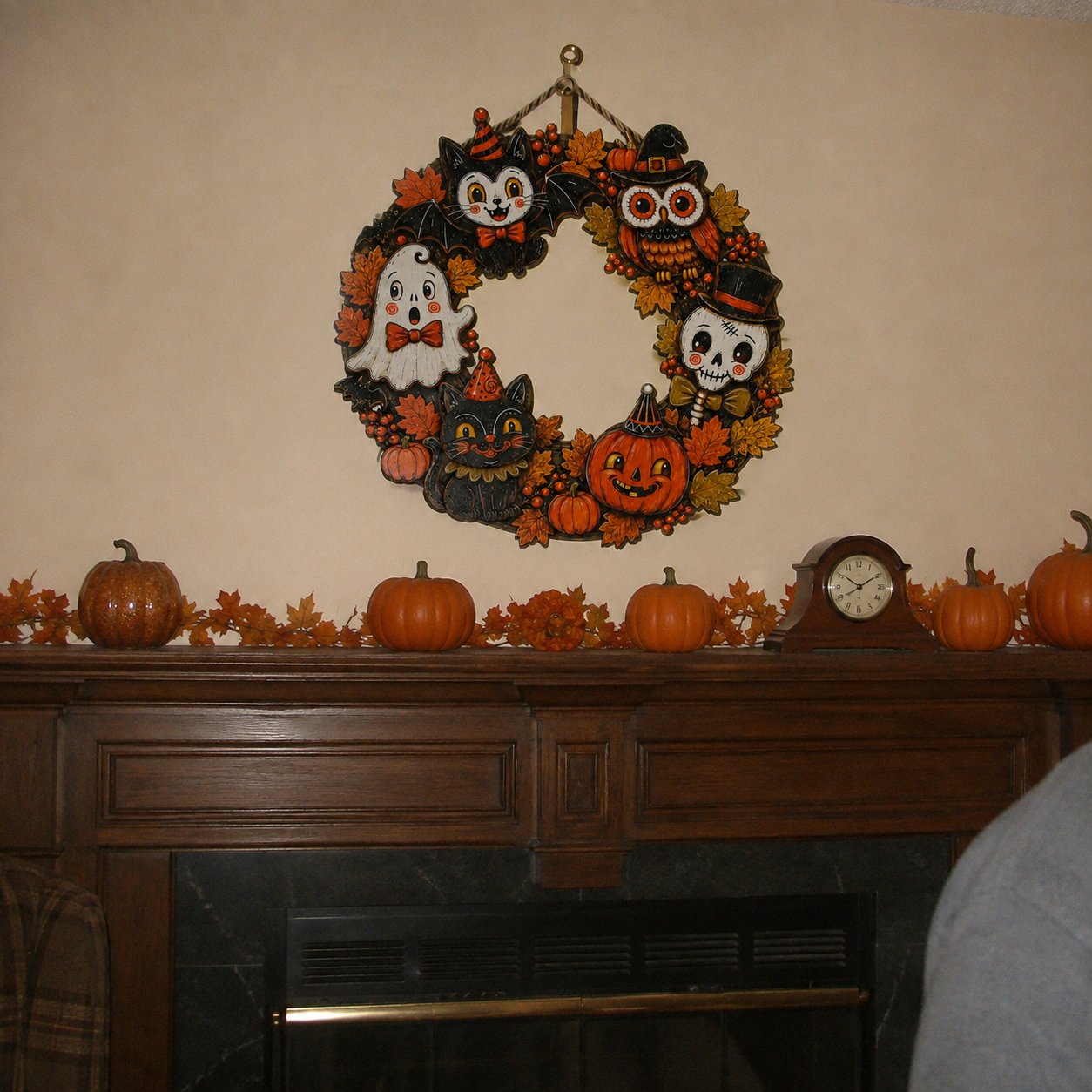 Customer photo of the Halloween door hanger with fall farmhouse decor