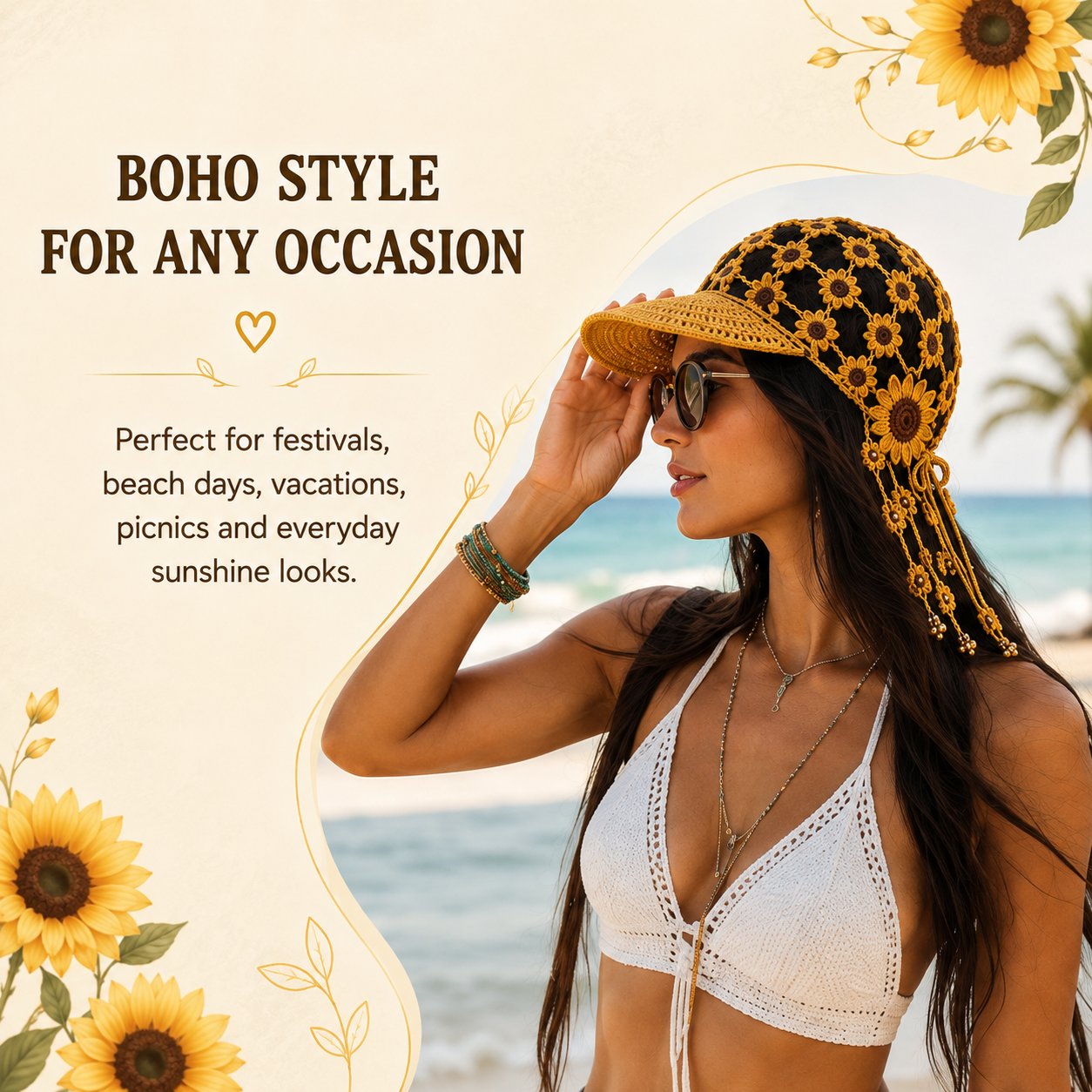 Knitted Sunflower Hat