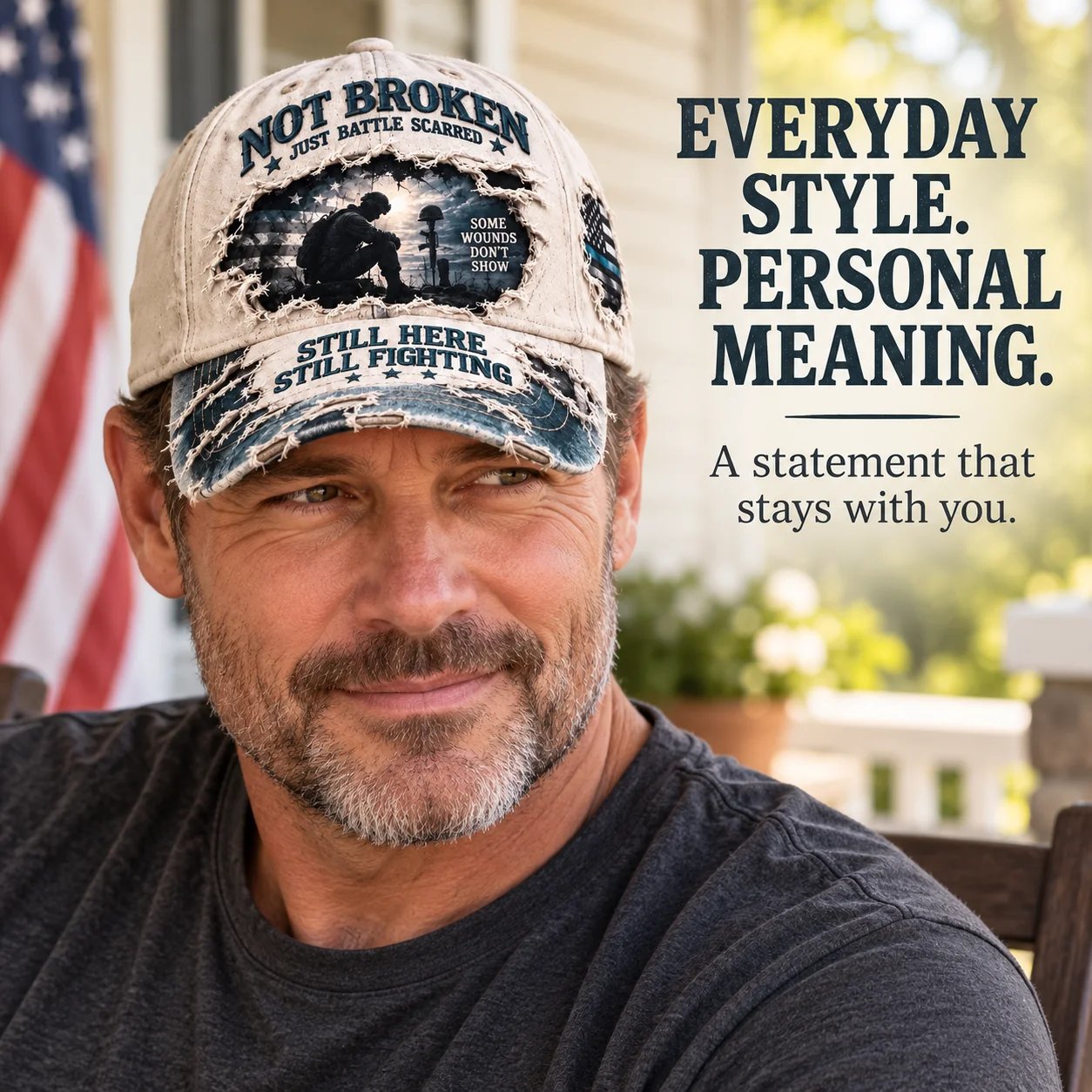 Veteran mental health awareness printed baseball cap