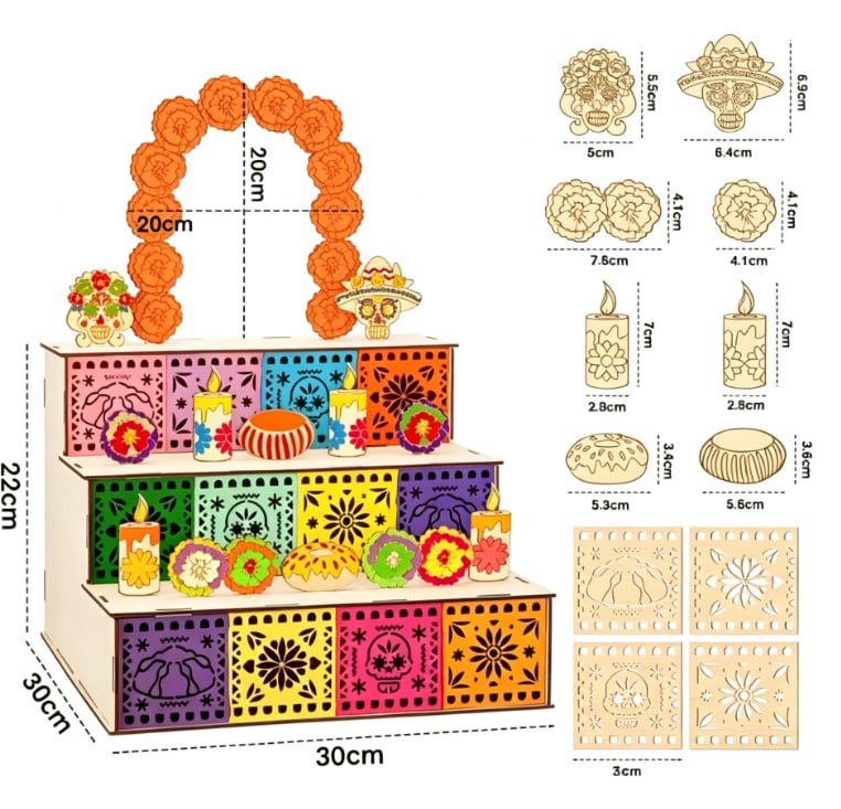 3-tier wooden altar dimensions