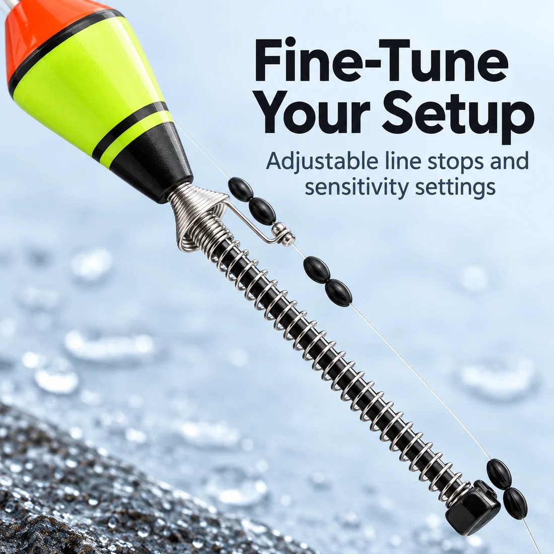 Adjustable fishing float line stops