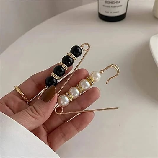 (💖Summer Hot Sale 50 OFF) Fancy Rhinestones Pearls Safety Pin BroochBUY 4 GET 6 FREE