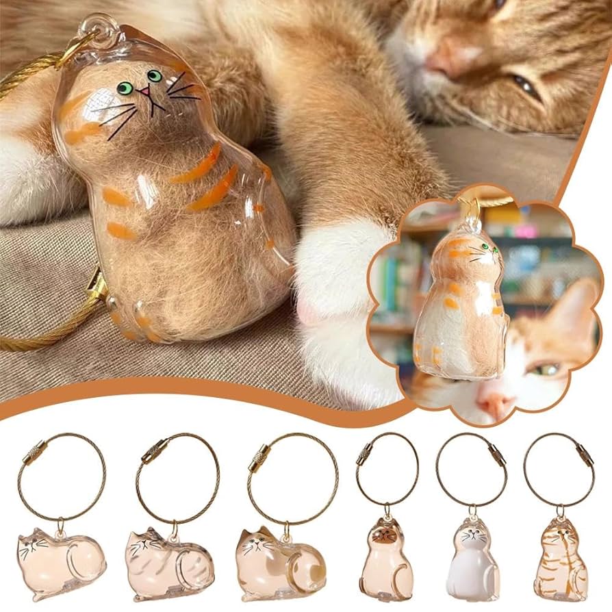 Amazon.com: Cat Hair Memorial Capsule Keychain – Cat Hair Storage Capsules, Pet  Fur & Whisker Storage Keepsake, Cat Shaped Souvenir Bottle Box for Cat  Lovers, Pet Loss Remembrance Gift for Loss of