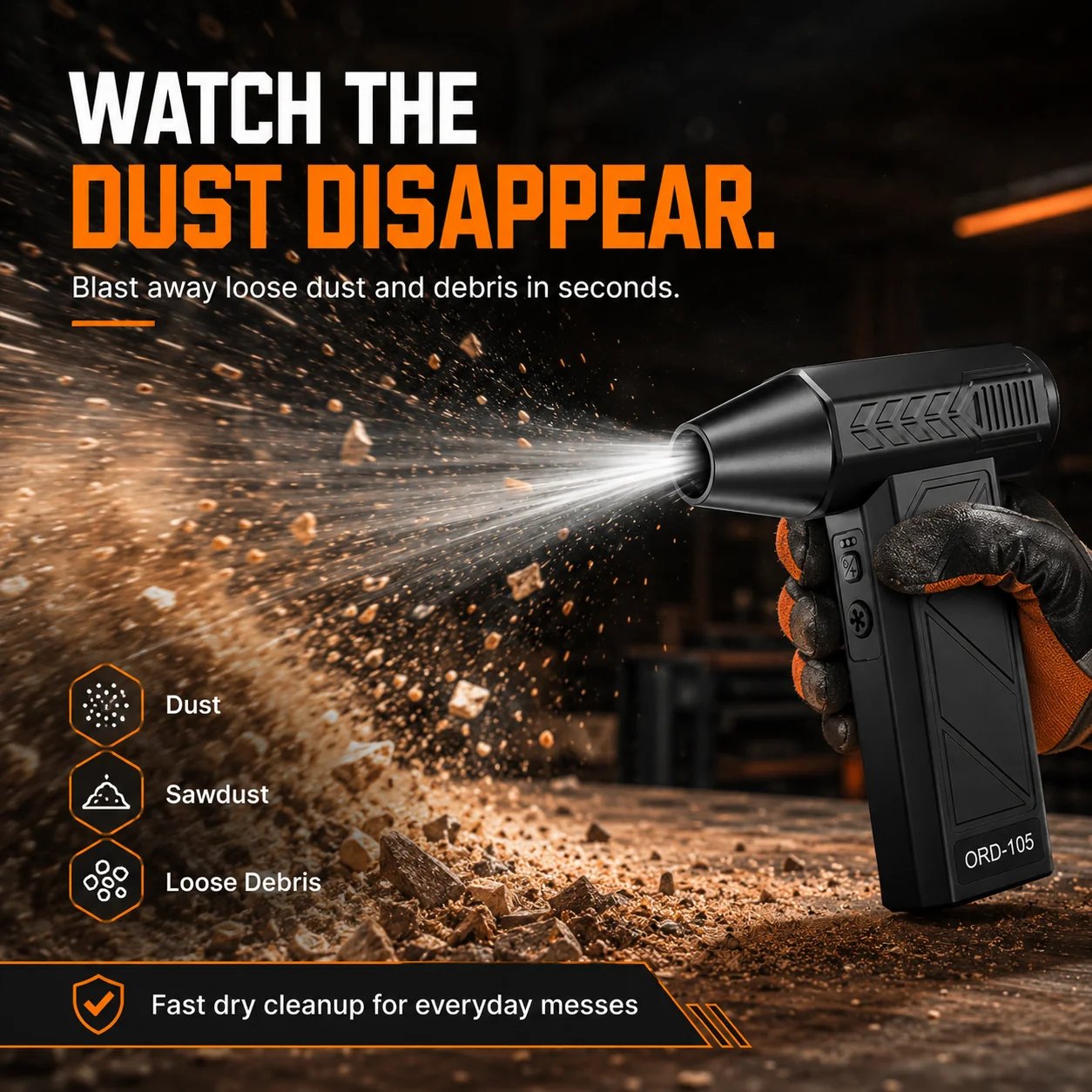 Quick everyday dry debris cleaning