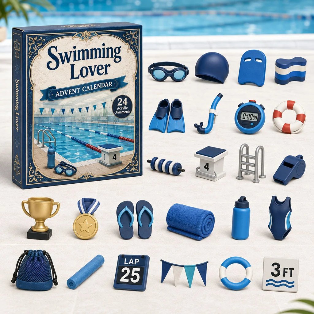 Swimming Lover Advent Calendar 2026 – 24 Acrylic Charms