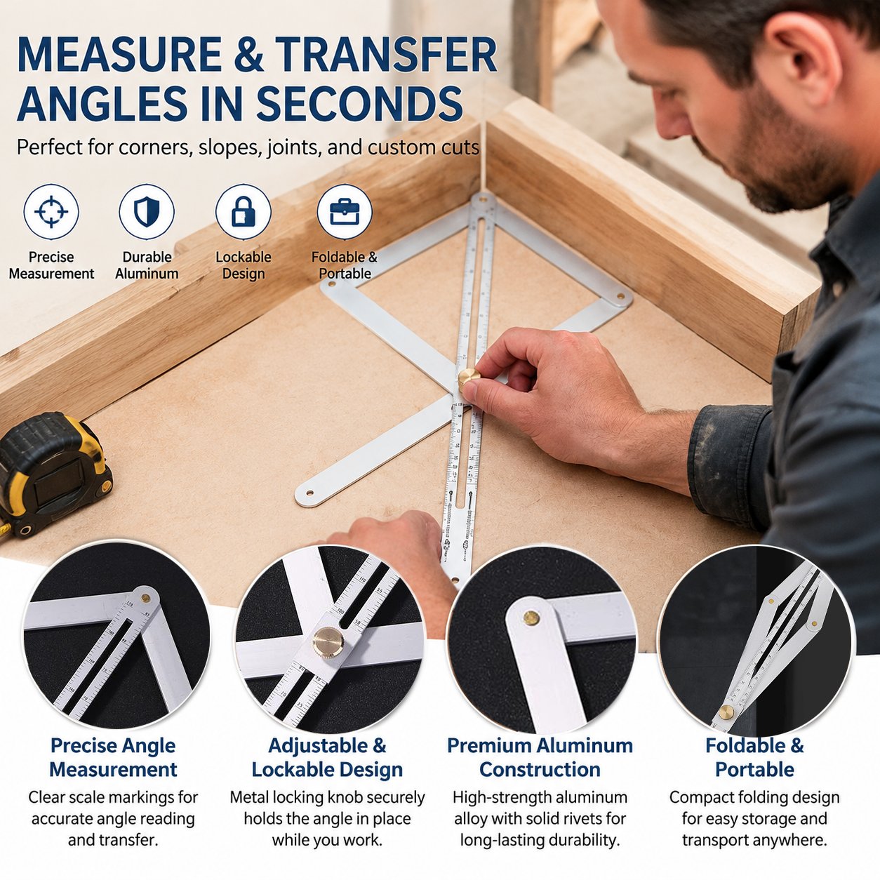 Angle finder helps reduce incorrect cuts and wasted material