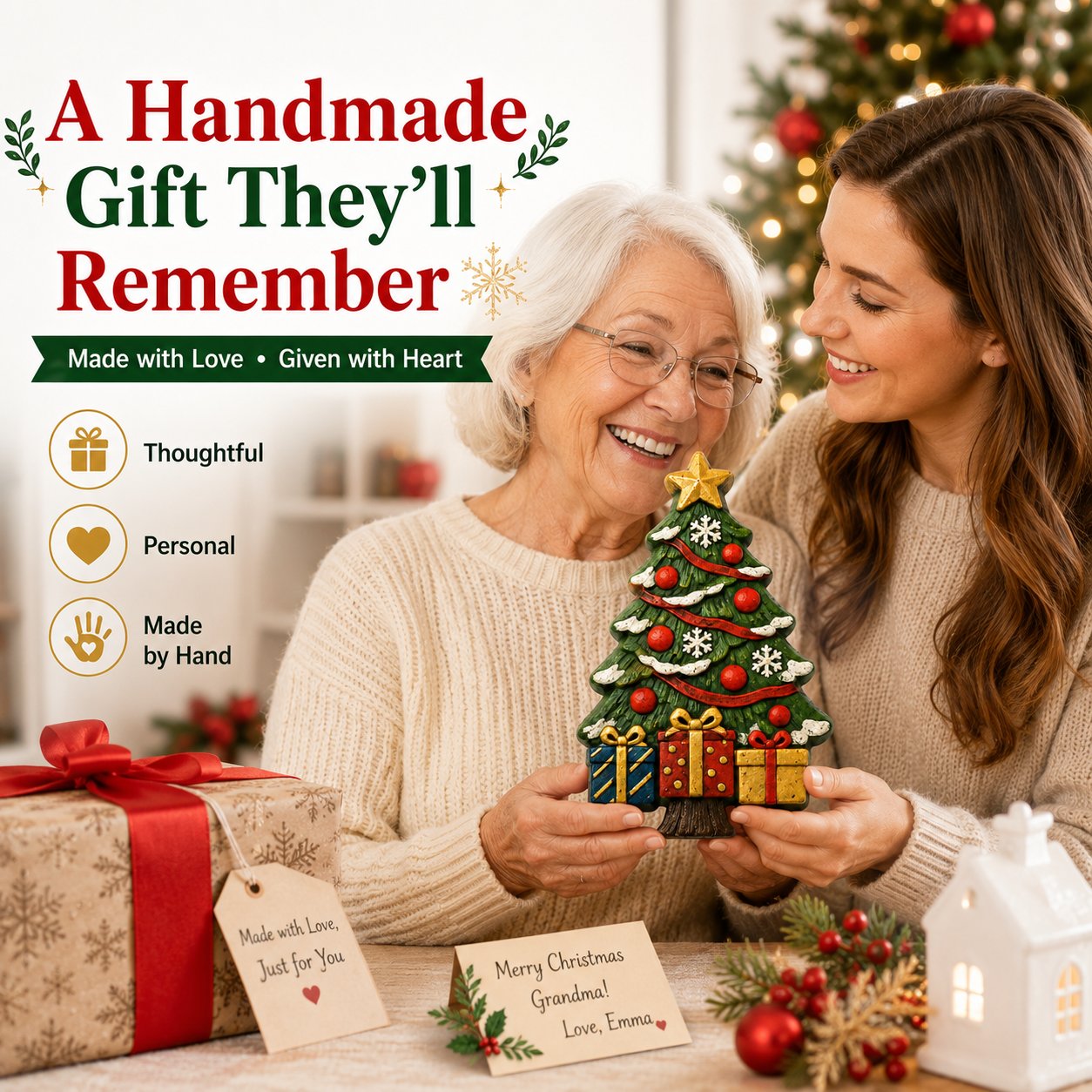 Reusable Christmas tree mold for repeated holiday craft projects