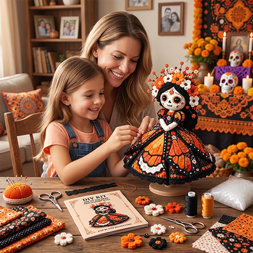 Halloween patchwork doll seasonal decoration