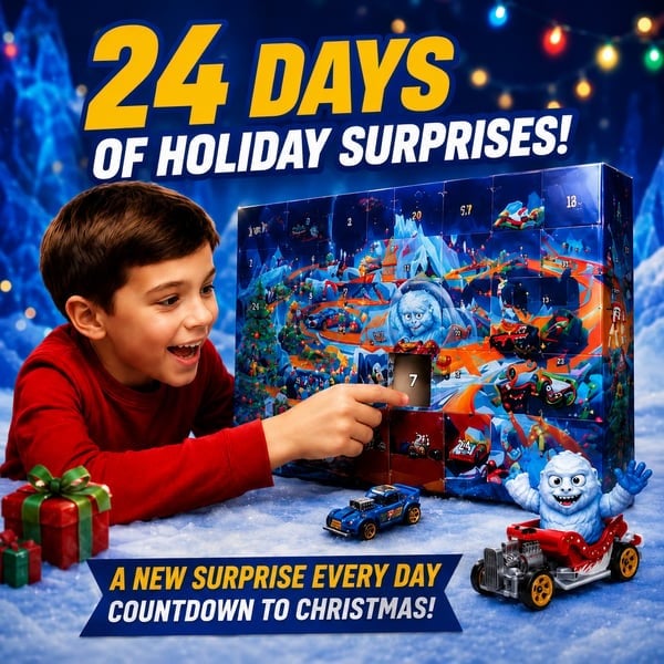 Snow Globe Car with Yeti driver holiday vehicle