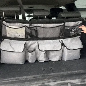Quick installation of hanging car trunk organizer