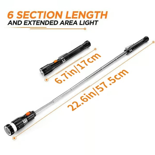 Telescoping magnetic pickup tool length