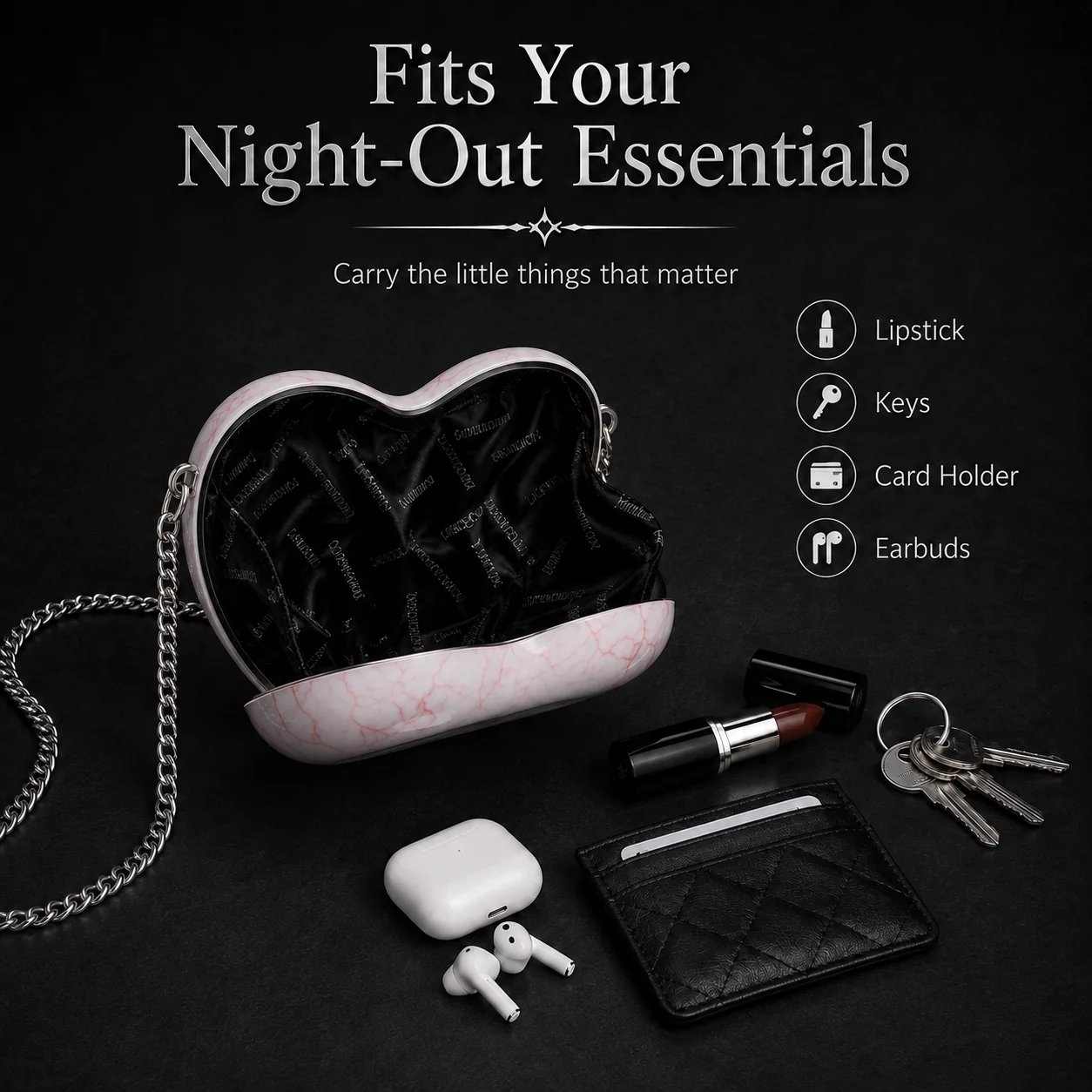 Gothic heart eye bag capacity