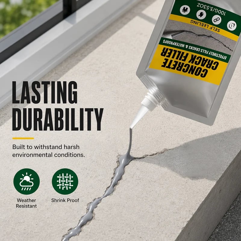 Flexible weather-resistant concrete crack sealant