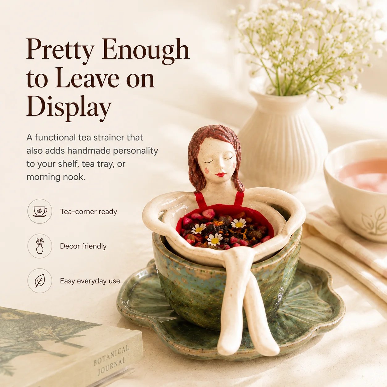 Ceramic Tea Strainer Features