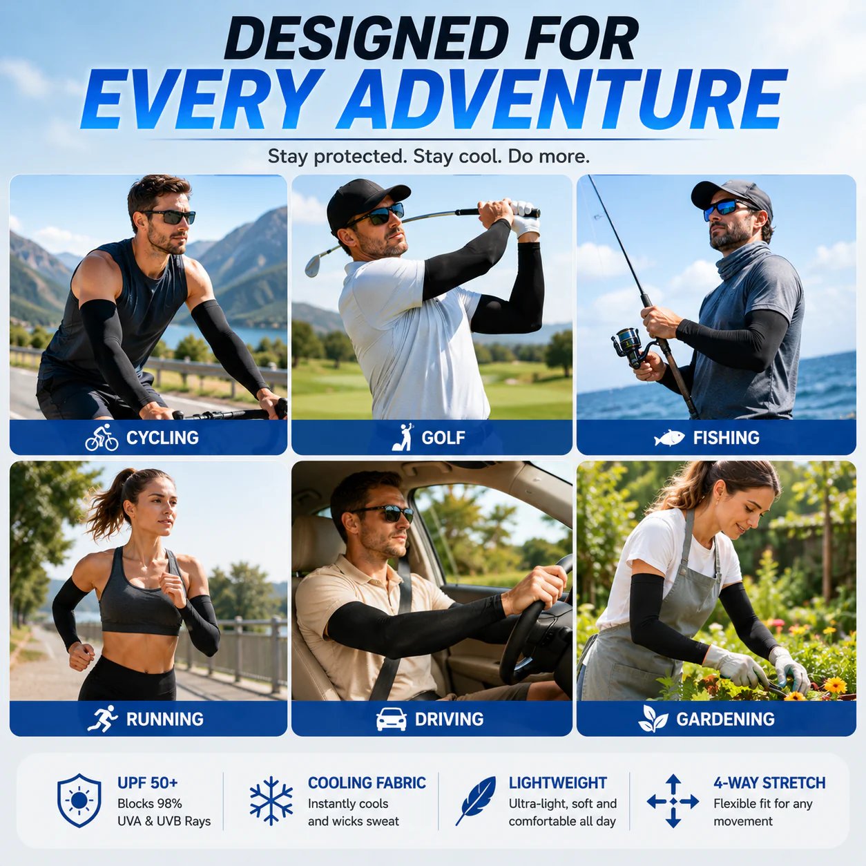 Arm sleeves for outdoor activities