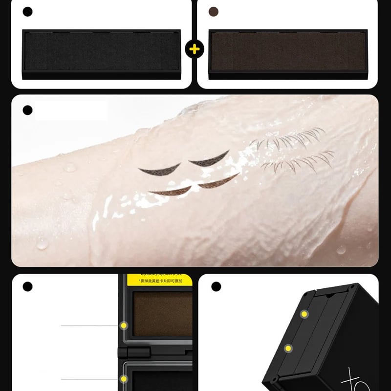 Long-wear eye makeup stamp test