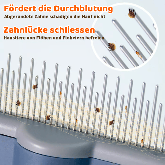 Long and short metal teeth pet grooming brush