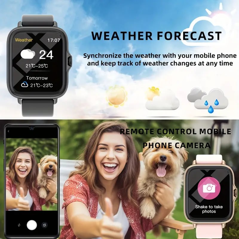 Multifunktionsuhr für Männer und Frauen 1,83-Zoll-Bildschirm mit kabelloser Anruffunktion, Schrittzähler, Fitness-Smartwatch für iPhone und Android-Handys, Smartbands, Fitness-Uhr für Frauen und Männer, Geschenk für Freunde, Geburtstagsgeschenk, Details 5