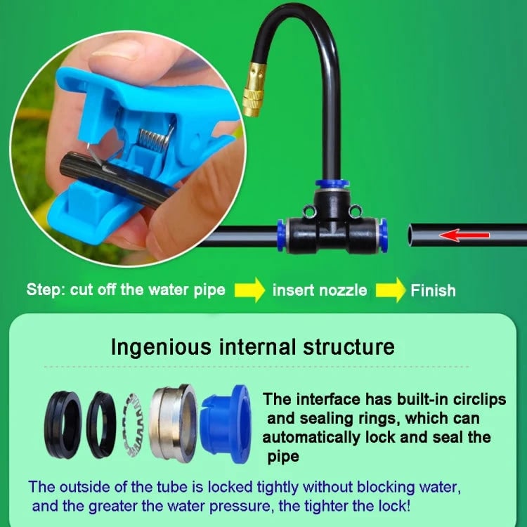 Quick connect fitting for misting tubing