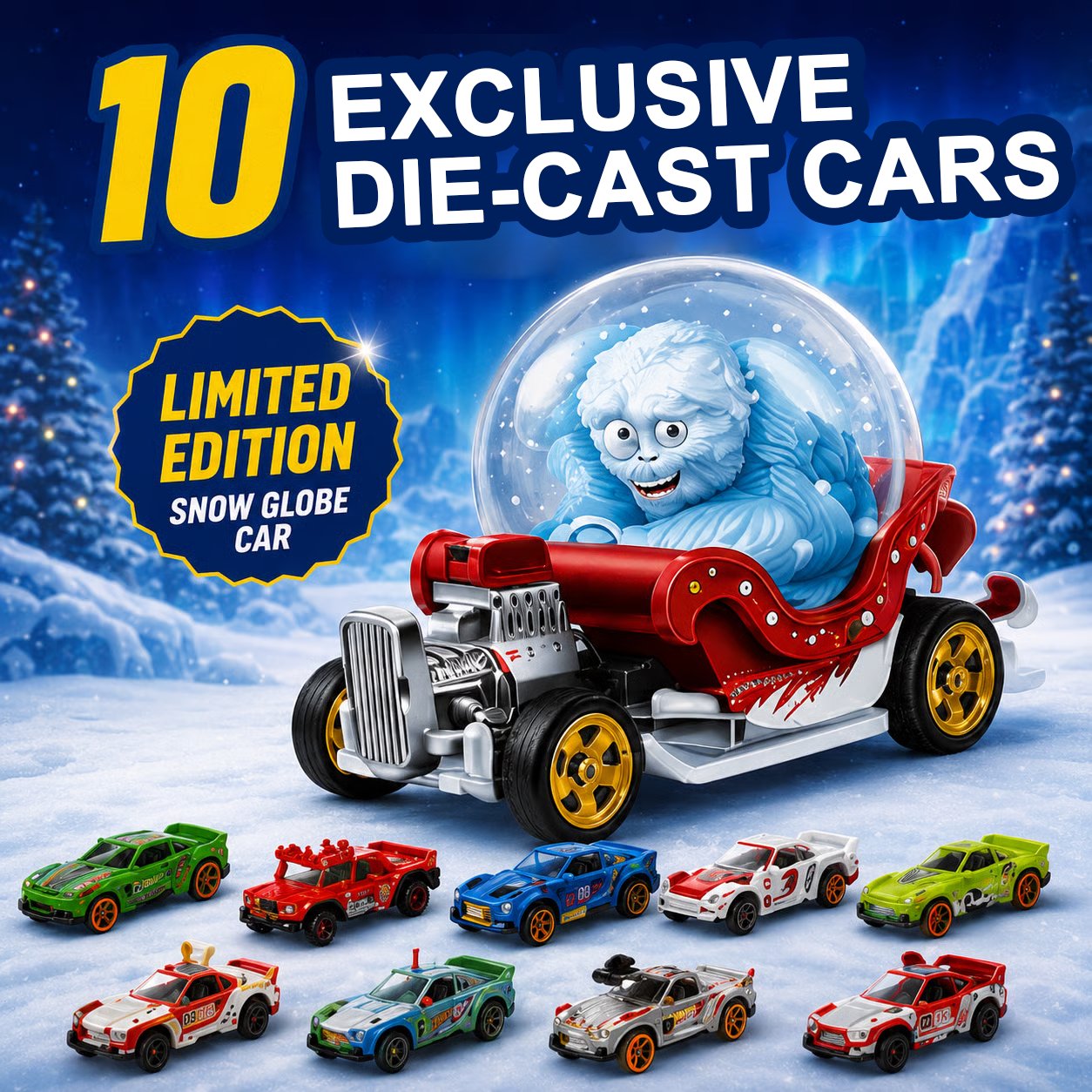Kids holiday racing car advent calendar play set