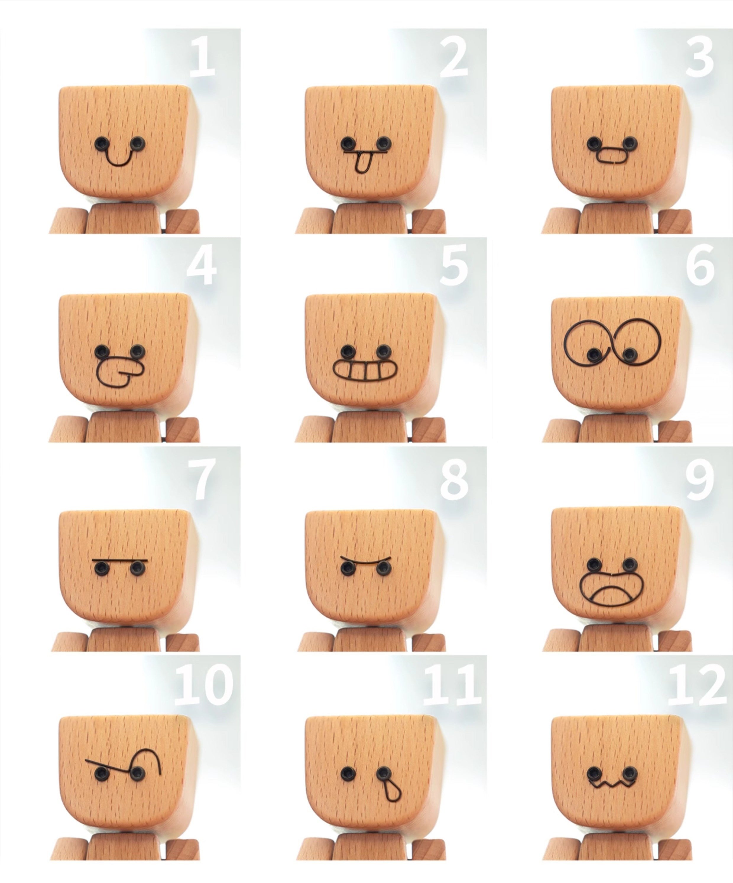 Wooden wobble figure on dashboard