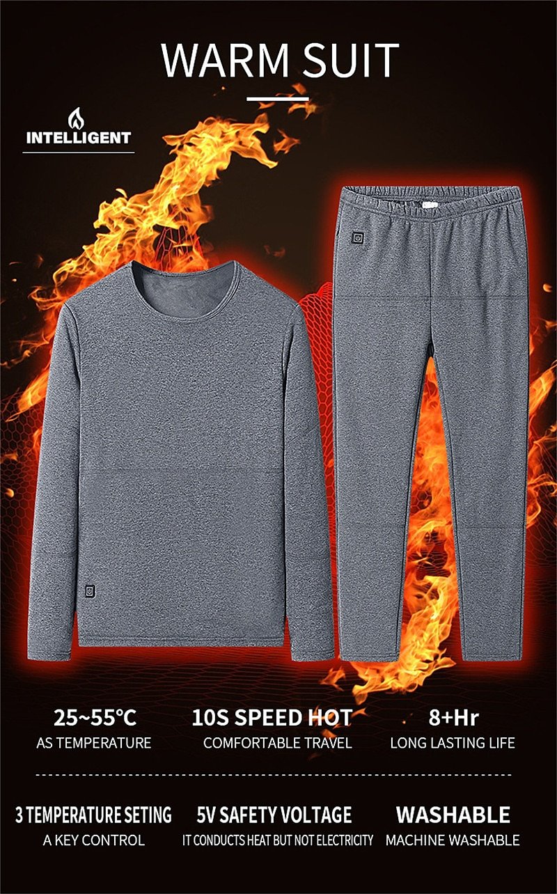 22 Areas Winter Women's Men's Thermal Fleece Heated Jacket Vest Heated Underwear USB Electric Heating Clothing Ski Pants Suit 2023 - US $66.99 –P8