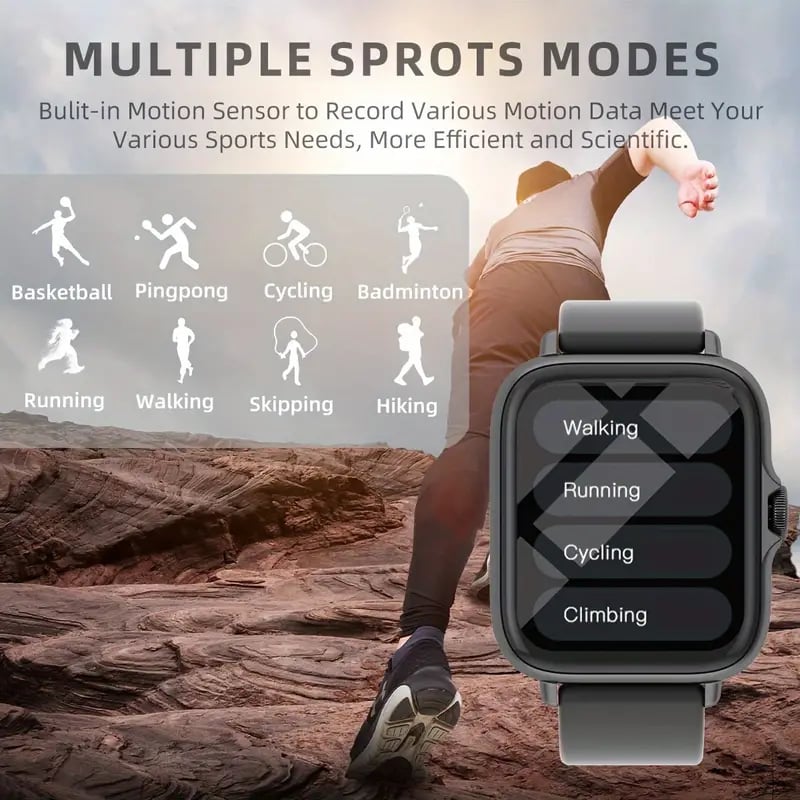 Multifunktionsuhr für Männer und Frauen 1 83-Zoll-Bildschirm mit kabelloser Anruffunktion, Schrittzähler, Fitness-Smartwatch für iPhone und Android-Handys, Smartbands, Fitness-Uhr für Frauen und Männer, Geschenk für Freunde, Geburtstagsgeschenk, Details 1