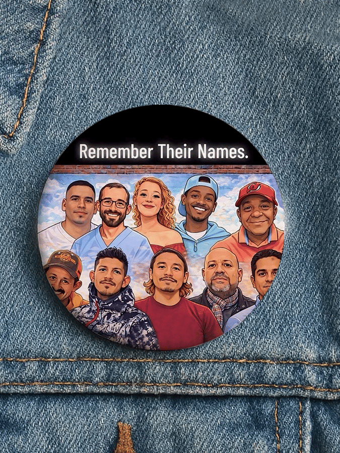 Remember Names Icon Unisex Retro Remember Their Names Print Pin-Back Button