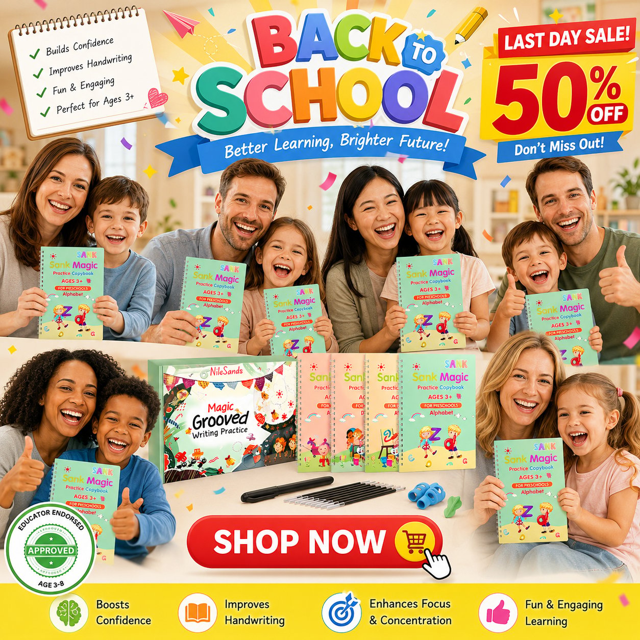MagicBook Kids Practice Copybook Set