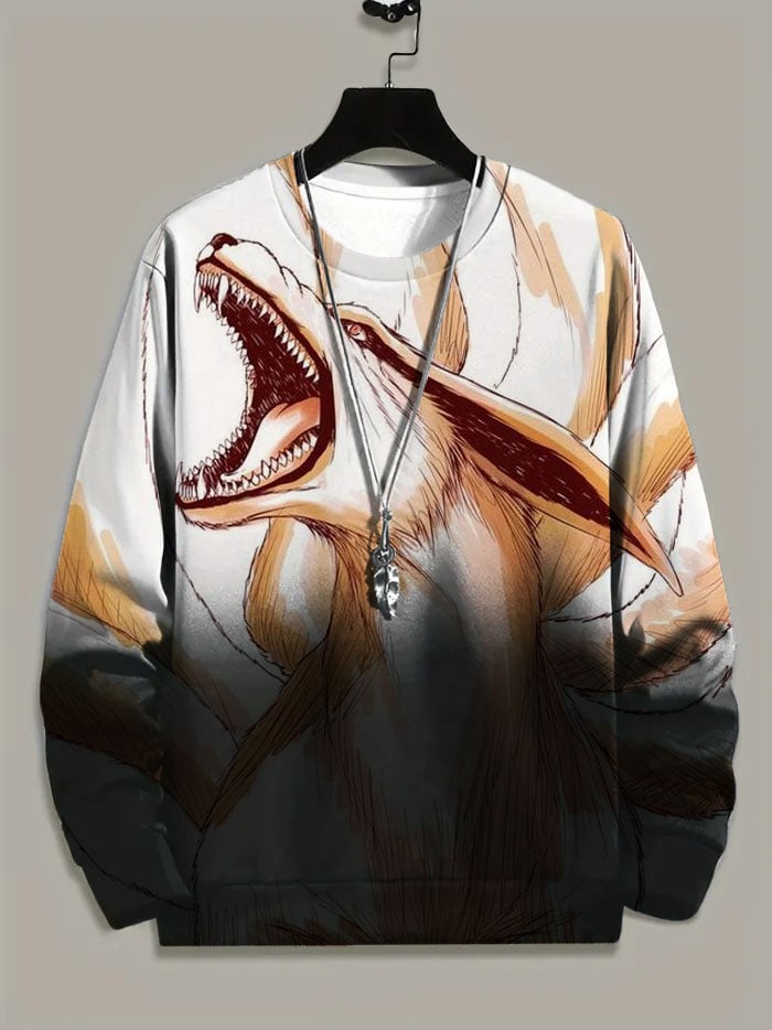 Comic Printed Crew Neck Sweatshirt