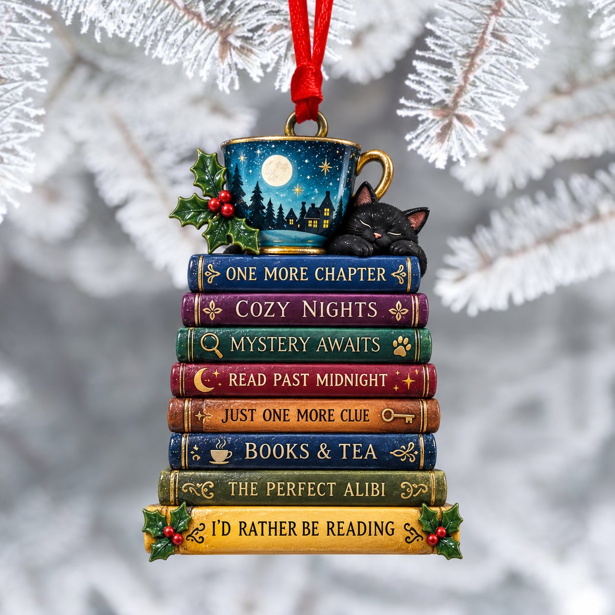Cozy Mystery Reader Christmas Ornament