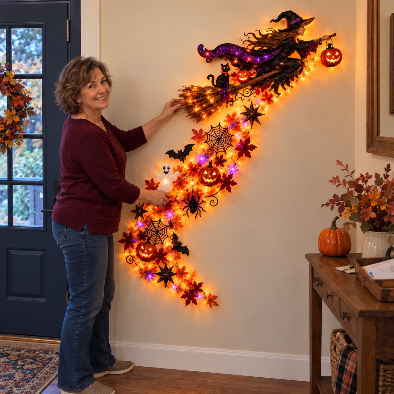 Witch Magic Trail arranged beside a doorway
