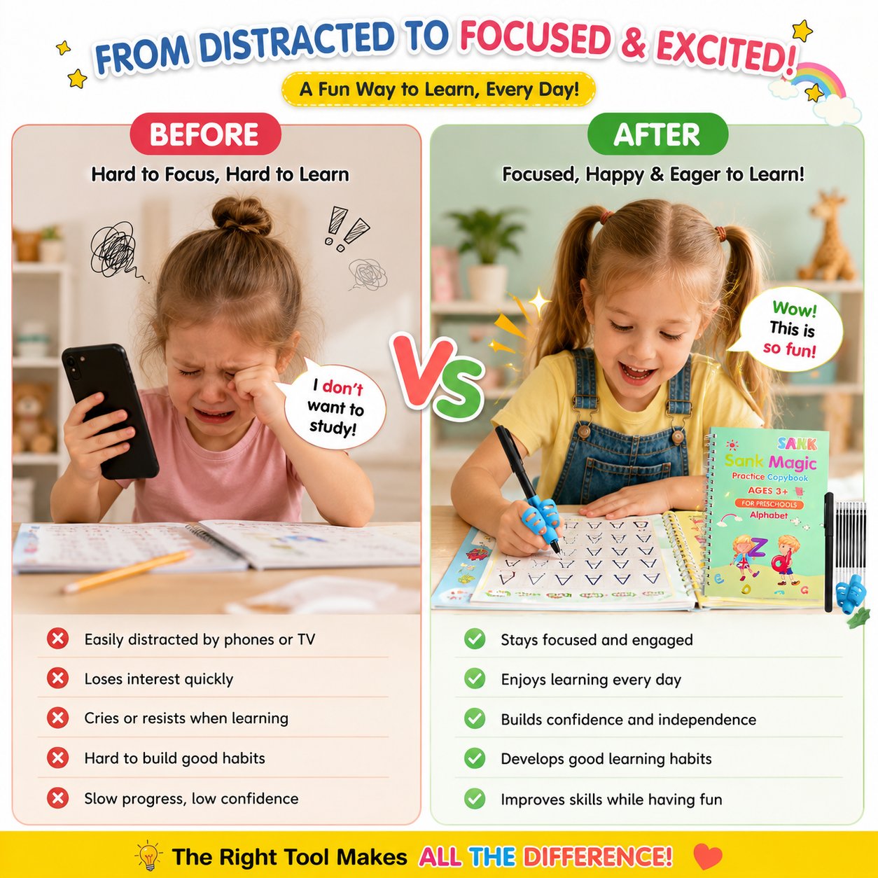 MagicBook Kids Practice Copybook Set