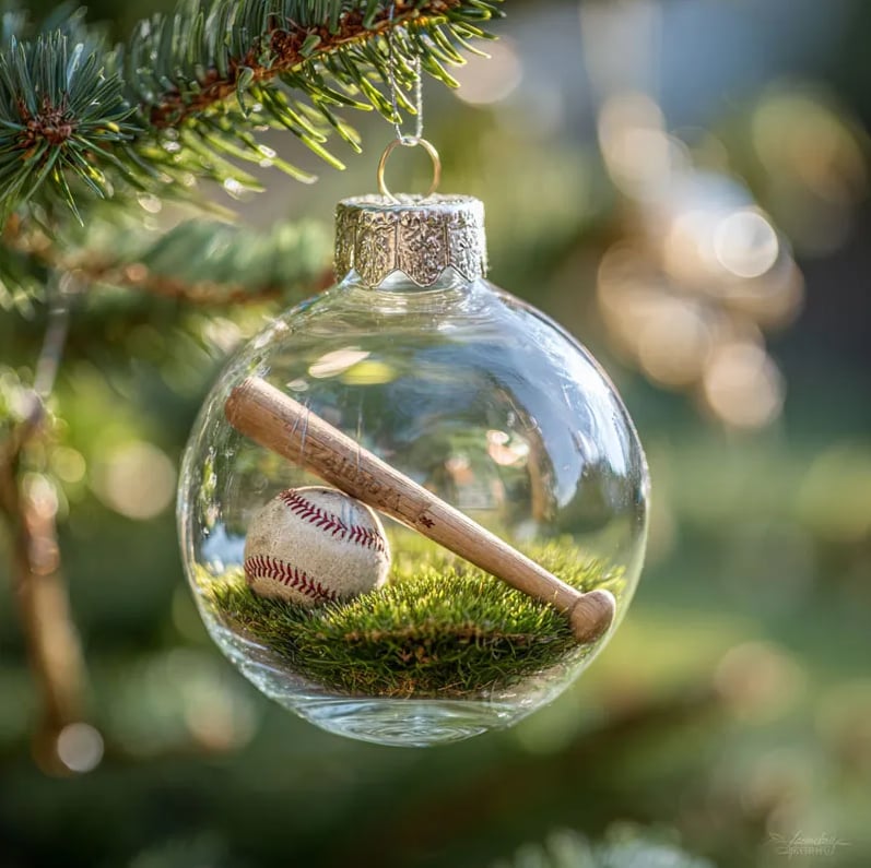 Limited release-Christmas Gift--Sports Holiday Ornament - Baseball