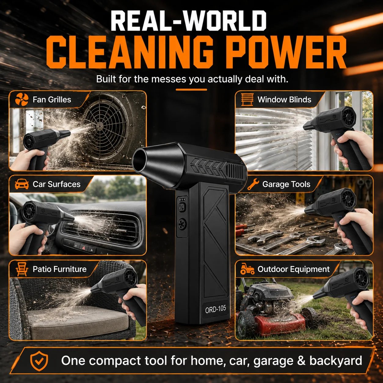 Compact one-hand air duster design