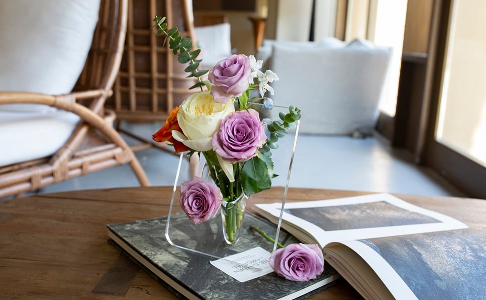 clear acrylic photo frame vase