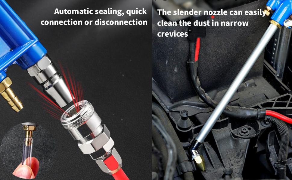 AXIZITECH Pneumatic Air Blow Gun - Heavy-Duty Industrial Metal Mechanic Tool, Cleaning Degreaser Sprayer for Narrow Spaces, Tools for Mechanics (Engine Compartment, Mechanical Interior Use), Mechanic Tools Home AXIZITECH Pneumatic Air Blow Gun - Heavy-Duty Industrial Metal Mechanic Tool, Cleaning Degreaser Sprayer for Narrow Spaces, Tools for Mechanics (Engine Compartment, Mechanical Interior Use), Mechanic Tools Home