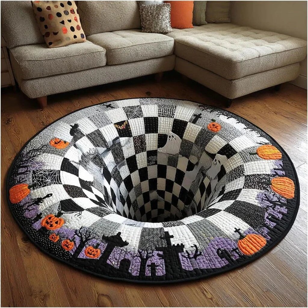 Halloween Pumpkin Halloween round rug pattern