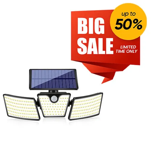 3-head solar motion sensor security light product