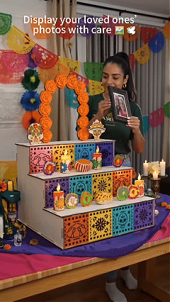 3-Tier Wooden Memorial Altar Display