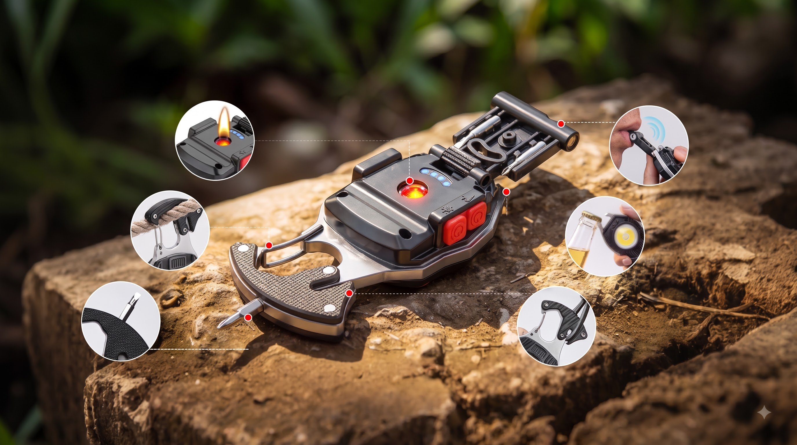 8-in-1 multifunctional keychain tool
