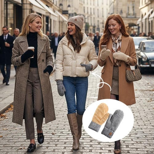 Winter mittens in a neutral color