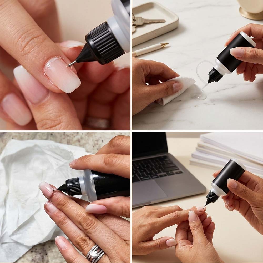 DIY manicure glue cleanup