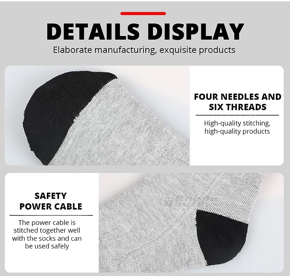 Heated Socks Thermal Socks Men's Women's Heating Foot Warmer APP Control Battery Case Electric Socks Warm Socks Cycling Riding Ski Hiking Winter 2023 - US $22.99 –P13