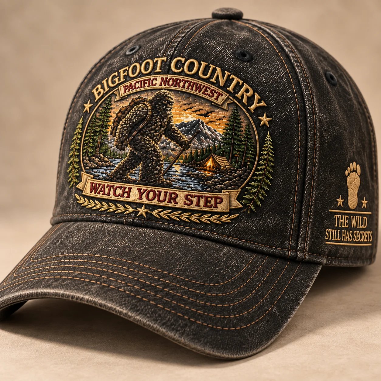 Bigfoot Country vintage washed embroidered cap