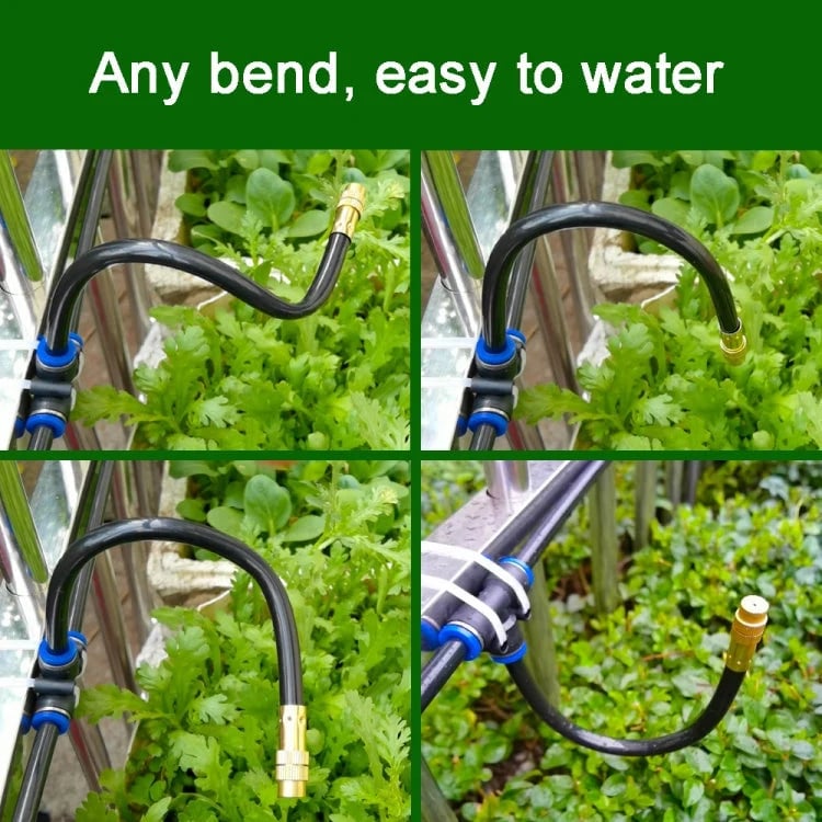 Tubing layout for adjustable garden misting system